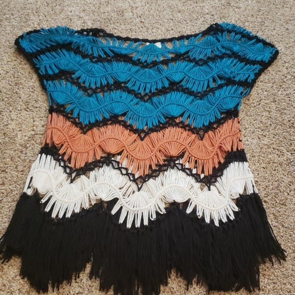 Awesome crochet multi colored cover up - Picture 5 of 5
